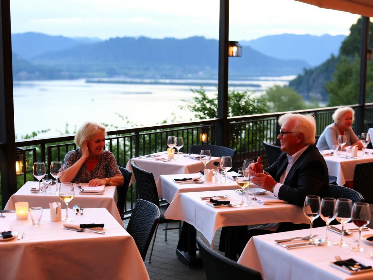Restaurantterrasse mit Seeblick